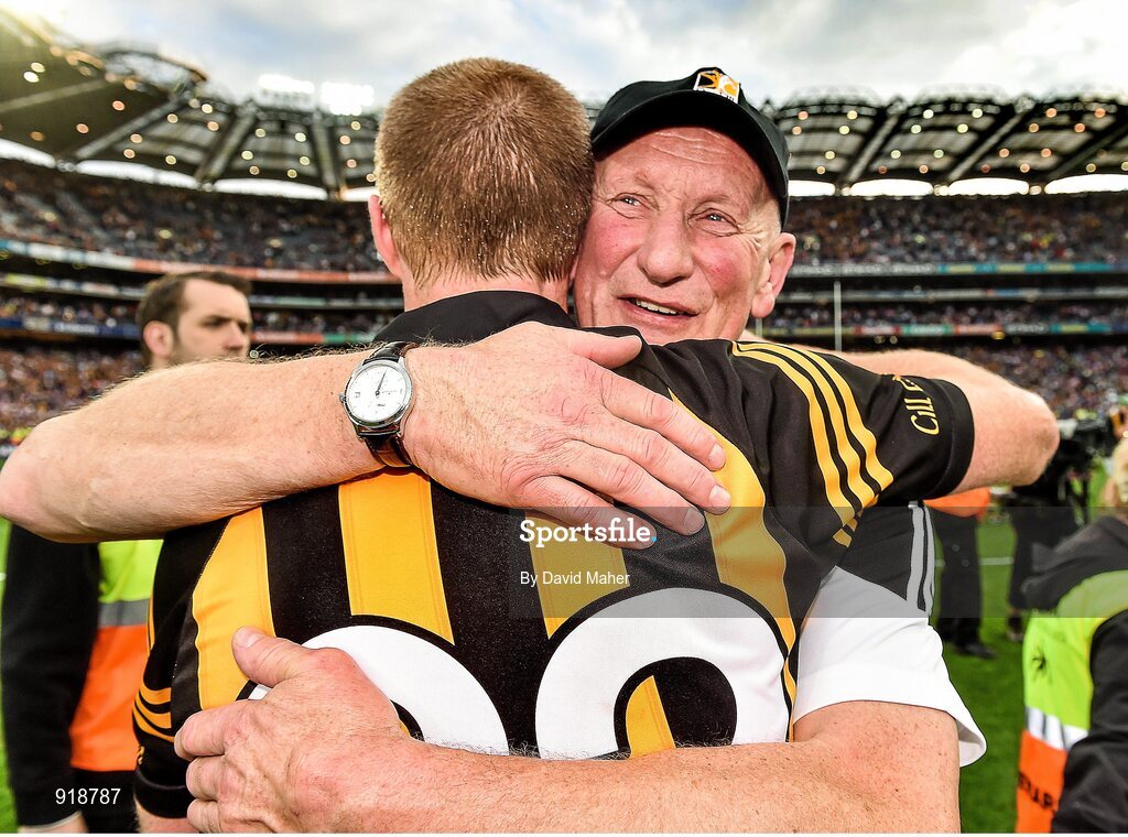 27 September 2014; Kilkenny's Henry Shefflin, left, celebrates with manager Brian Cody after the game. GAA Hurling All Ireland Senior Championship Final Replay, Kilkenny v Tipperary. Croke Park, Dublin. Picture credit: David Maher / SPORTSFILE