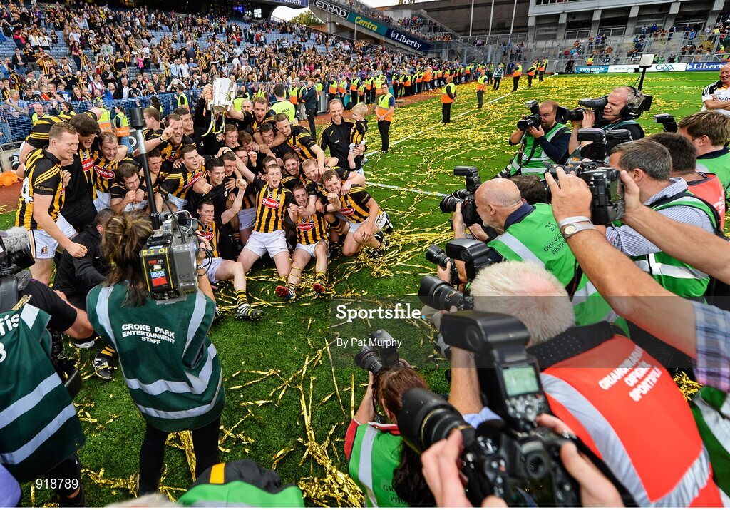 27 September 2014; The Kilkenny team celebrate with the Liam MacCarthy cup after the game. GAA Hurling All Ireland Senior Championship Final Replay, Kilkenny v Tipperary. Croke Park, Dublin. Picture credit: Pat Murphy / SPORTSFILE