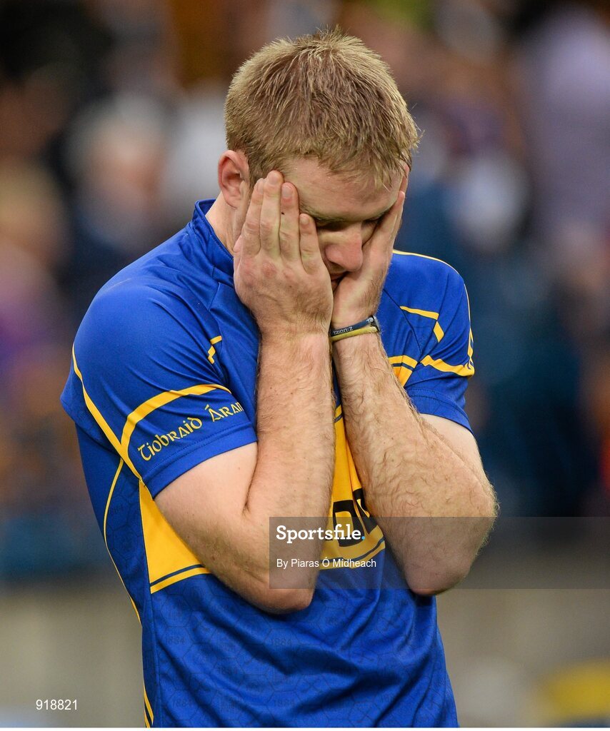 27 September 2014; Tipperary's Noel McGrath dejected after the game. GAA Hurling All Ireland Senior Championship Final Replay, Kilkenny v Tipperary. Croke Park, Dublin. Picture credit: Piaras Ó Mídheach / SPORTSFILE