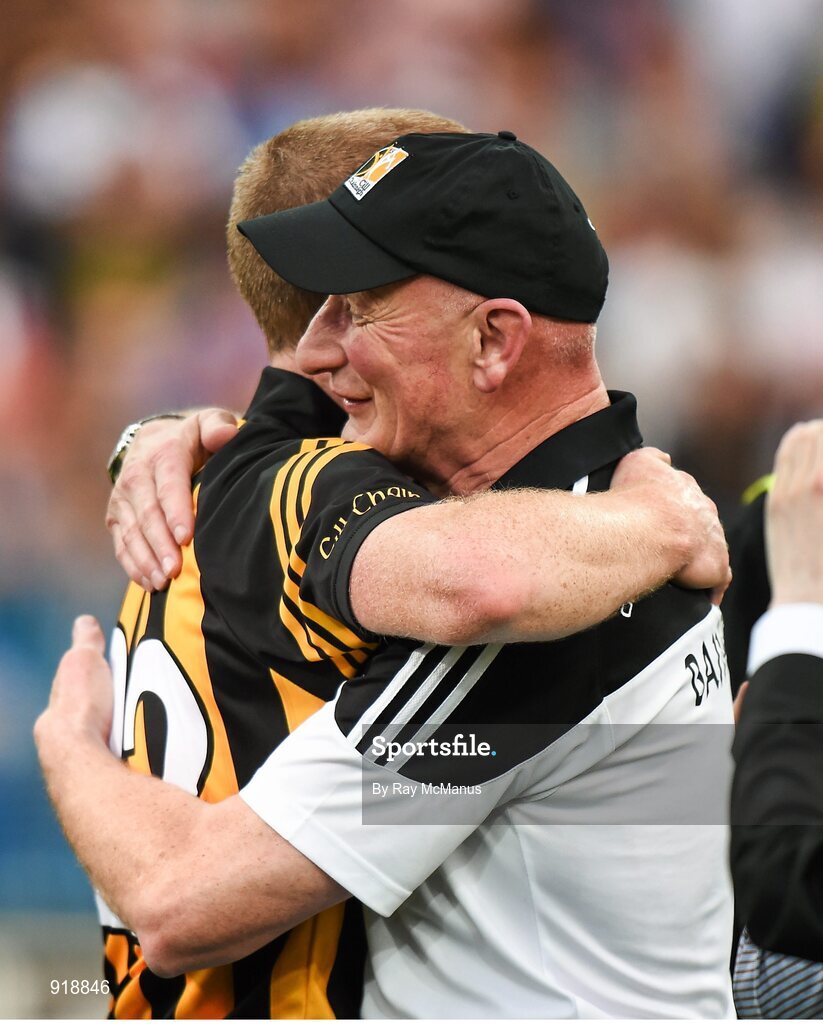 27 September 2014; Kilkenny's Henry Shefflin celebrates with manager Brian Cody after the game. GAA Hurling All Ireland Senior Championship Final Replay, Kilkenny v Tipperary. Croke Park, Dublin. Picture credit: Ray McManus / SPORTSFILE