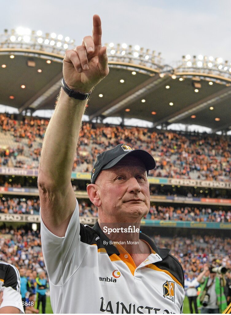 27 September 2014; Kilkenny manager Brian Cody celebrates after the game. GAA Hurling All Ireland Senior Championship Final Replay, Kilkenny v Tipperary. Croke Park, Dublin. Picture credit: Brendan Moran / SPORTSFILE