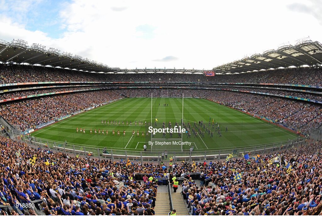 27 September 2014; A general view of Croke Park during the pre-match parade. GAA Hurling All Ireland Senior Championship Final Replay, Kilkenny v Tipperary. Croke Park, Dublin. Picture credit: Stephen McCarthy / SPORTSFILE