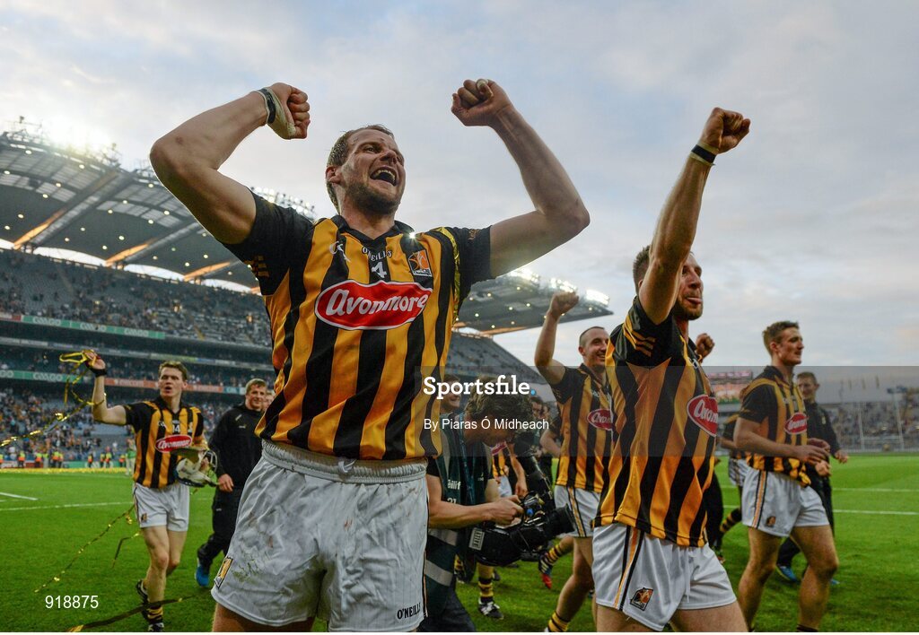 27 September 2014; Kilkenny's Jackie Tyrrell celebrates with his team-mates after the game. GAA Hurling All Ireland Senior Championship Final Replay, Kilkenny v Tipperary. Croke Park, Dublin. Picture credit: Piaras Ó Mídheach / SPORTSFILE