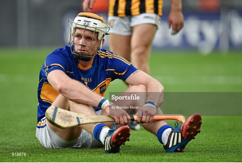 27 September 2014; Tipperary's Padraic Maher after the final whistle. GAA Hurling All Ireland Senior Championship Final Replay, Kilkenny v Tipperary. Croke Park, Dublin. Picture credit: Brendan Moran / SPORTSFILE
