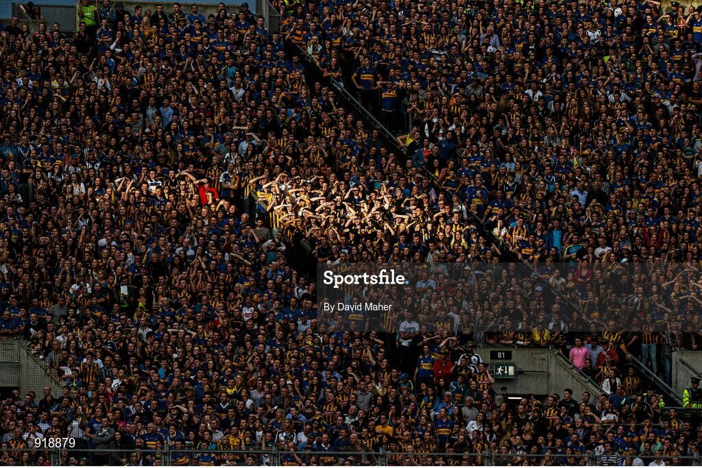 27 September 2014; General view of supporters on Hill 16 during the game. GAA Hurling All Ireland Senior Championship Final Replay, Kilkenny v Tipperary. Croke Park, Dublin. Picture credit: David Maher / SPORTSFILE