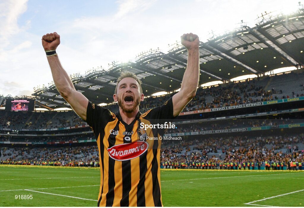 27 September 2014; Kilkenny's Conor Fogarty celebrates after the game. GAA Hurling All Ireland Senior Championship Final Replay, Kilkenny v Tipperary. Croke Park, Dublin. Picture credit: Piaras Ó Mídheach / SPORTSFILE