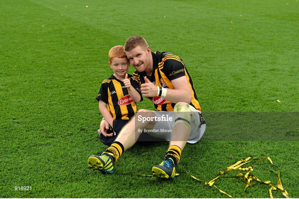 27 September 2014; Kilkenny's Richie Power celebrates with his son Rory after the game. GAA Hurling All Ireland Senior Championship Final Replay, Kilkenny v Tipperary. Croke Park, Dublin. Picture credit: Brendan Moran / SPORTSFILE