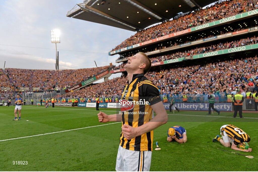 27 September 2014; John Power, Kilkenny, reacts at the final whistle. GAA Hurling All Ireland Senior Championship Final Replay, Kilkenny v Tipperary. Croke Park, Dublin. Picture credit: Brendan Moran / SPORTSFILE
