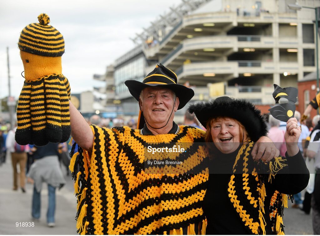 27 September 2014; Séamus and Judy Dawson, from Freshford, Co. Kilkenny, ahead of the game. GAA Hurling All Ireland Senior Championship Final Replay, Kilkenny v Tipperary. Croke Park, Dublin. Picture credit: Dáire Brennan / SPORTSFILE