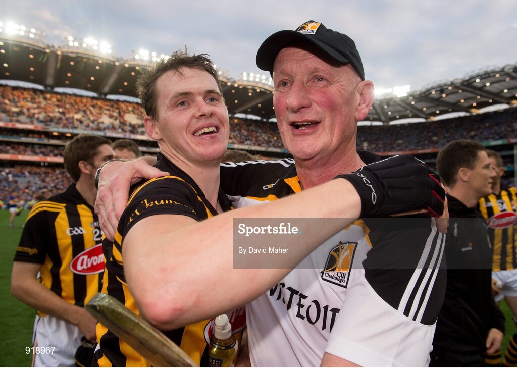 27 September 2014; Kilkenny manager Brian Cody celebrates with TJ Reid at the end of the game. GAA Hurling All Ireland Senior Championship Final Replay, Kilkenny v Tipperary. Croke Park, Dublin. Picture credit: David Maher / SPORTSFILE