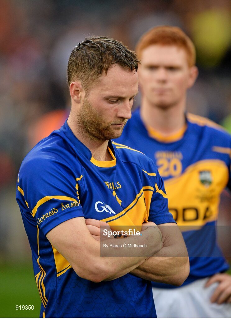 27 September 2014; A dejected Paddy Stapleton, Tipperary, after the game. GAA Hurling All Ireland Senior Championship Final Replay, Kilkenny v Tipperary. Croke Park, Dublin. Picture credit: Piaras Ó Mídheach / SPORTSFILE
