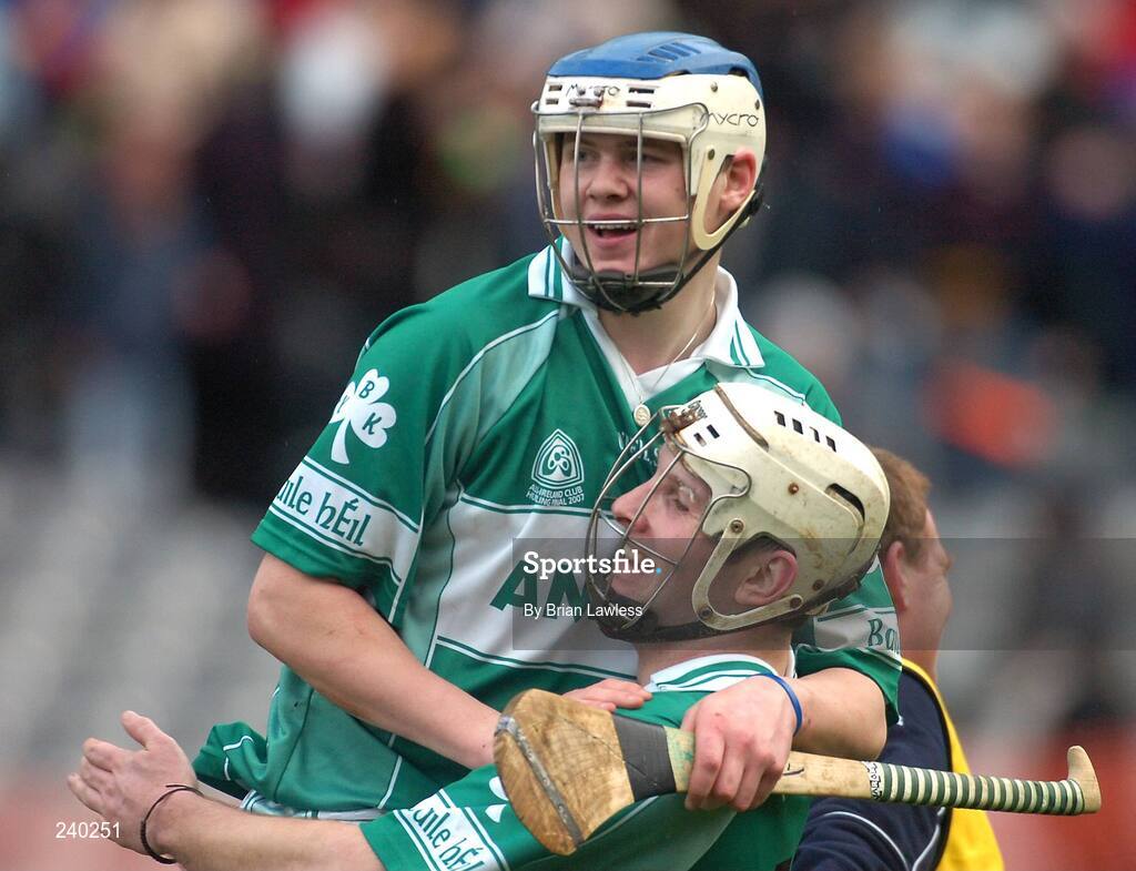 17 March 2007; T.J. Reid, left, celebrates with team-mate Keith Nolan, Ballyhale Shamrocks, after the match. AIB All-Ireland Senior Club Hurling Championship Final, Ballyhale Shamrocks v Loughrea, Croke Park, Dublin. Picture credit: Brian Lawless / SPORTSFILE