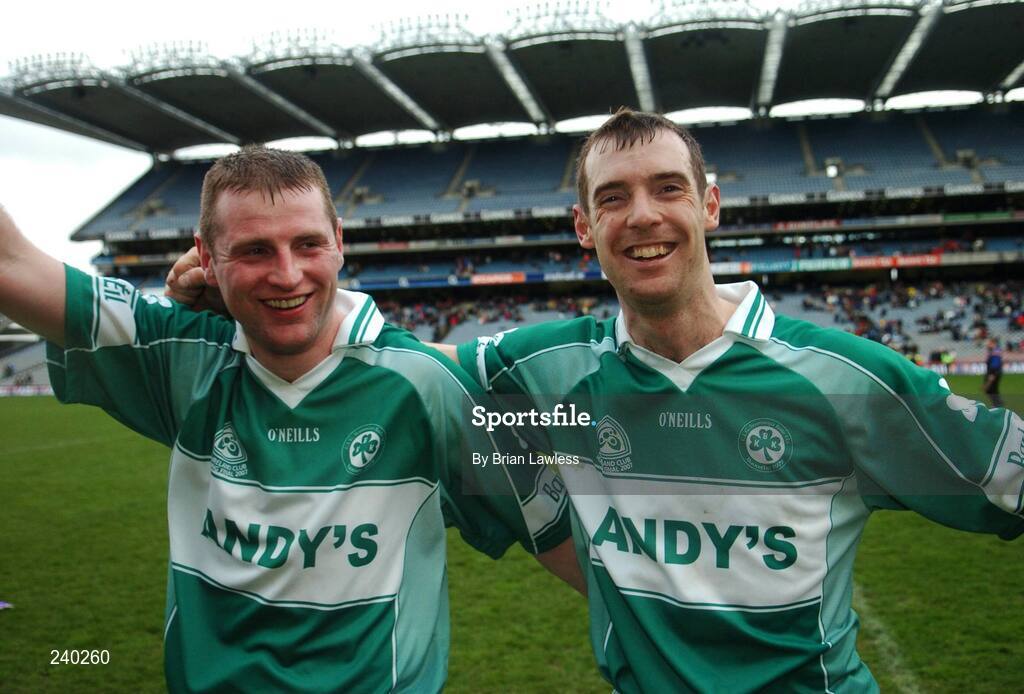 17 March 2007; Ballyhale Shamrocks players Bob Alyward, left, and Aidan Cummins celebrate after the match. AIB All-Ireland Senior Club Hurling Championship Final, Ballyhale Shamrocks v Loughrea, Croke Park, Dublin. Picture credit: Brian Lawless / SPORTSFILE