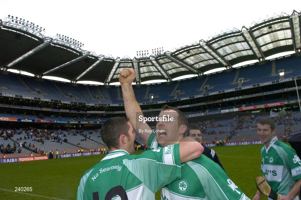 17 March 2007; Ballyhale Shamrocks' Aidan Cummins celebrates with team-mate Eamonn Fitzpatrick after the final whistle. AIB All-Ireland Senior Club Hurling Championship Final, Ballyhale Shamrocks v Loughrea, Croke Park, Dublin. Picture credit: Ray Lohan / SPORTSFILE