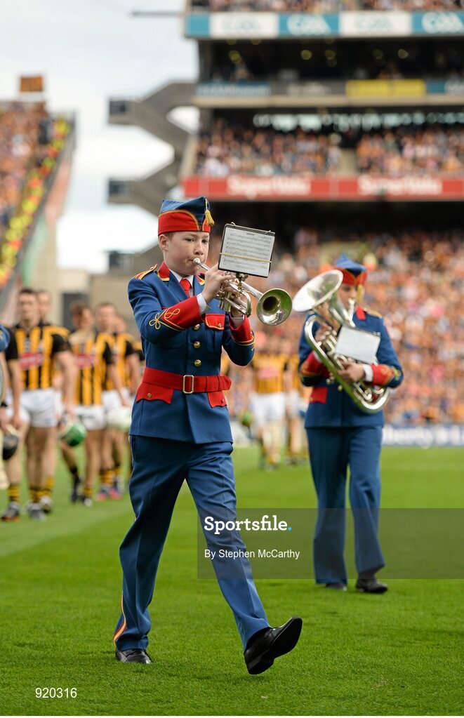 27 September 2014; A member of the Artane School of Music Band during the pre-match parade. GAA Hurling All Ireland Senior Championship Final Replay, Kilkenny v Tipperary. Croke Park, Dublin. Picture credit: Stephen McCarthy / SPORTSFILE