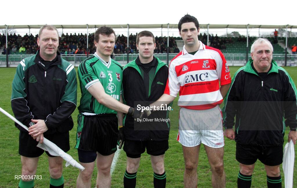 2 March 2007; Captains Daniel McCartan, QUB, and Brian Sheehan, Cork IT. Ulster Bank Sigerson Cup Semi-Final, Queen's University Belfast v Cork Institute of Technology, Queen's University, Belfast, Co. Antrim. Picture credit: Oliver McVeigh / SPORTSFILE