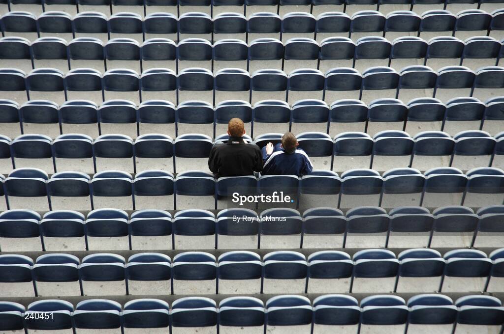 17 March 2007; Two early supporters await the start of the game. AIB All-Ireland Senior Club Hurling Championship Final, Ballyhale Shamrocks v Loughrea, Croke Park, Dublin. Picture credit: Ray McManus / SPORTSFILE