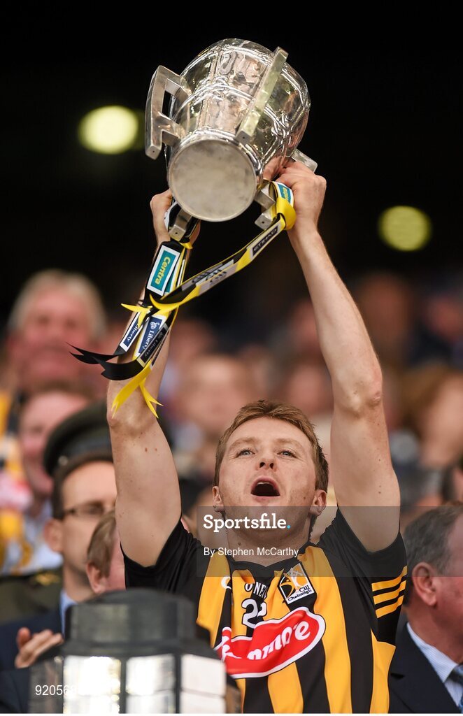27 September 2014; Aidan Fogarty, Kilkenny, lifts the Liam MacCarthy cup. GAA Hurling All Ireland Senior Championship Final Replay, Kilkenny v Tipperary. Croke Park, Dublin. Picture credit: Stephen McCarthy / SPORTSFILE