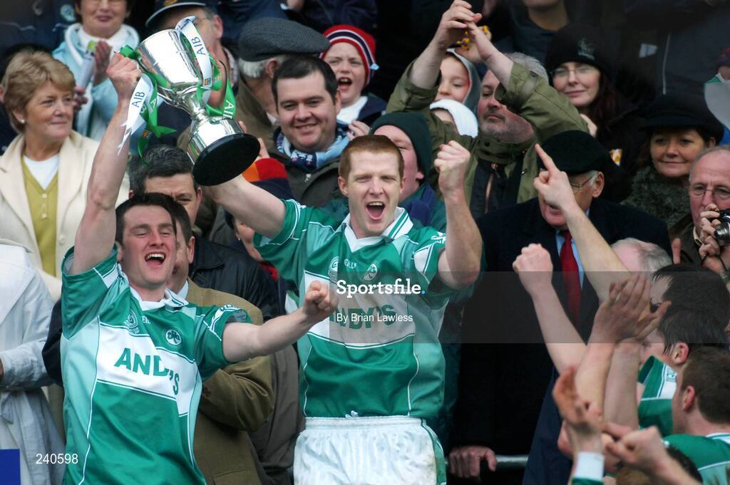 17 March 2007; Ballyhale Shamrocks' Tom Coogan, left, and team-mate Henry Shefflin lift the Tommy Moore Cup. AIB All-Ireland Senior Club Hurling Championship Final, Ballyhale Shamrocks v Loughrea, Croke Park, Dublin. Picture credit: Brian Lawless / SPORTSFILE