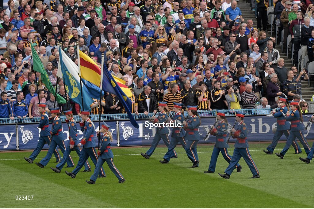 7 September 2014; Members of the Artane Band during the pre-match parade. GAA Hurling All Ireland Senior Championship Final, Kilkenny v Tipperary. Croke Park, Dublin. Picture credit: Ray McManus / SPORTSFILE