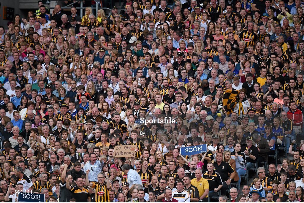 27 September 2014; Kilkenny and Tipperary supporters at the game. GAA Hurling All Ireland Senior Championship Final Replay, Kilkenny v Tipperary. Croke Park, Dublin. Picture credit: Ray McManus / SPORTSFILE