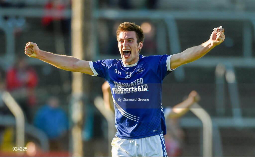 12 October 2014; Conor Ryan, Cratloe, celebrates at the final whistle after victory over Eire Og. Clare County Senior Football Championship Final, Cratloe v Eire Og. Cusack Park, Ennis, Co. Clare. Picture credit: Diarmuid Greene / SPORTSFILE