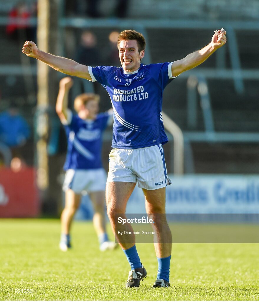12 October 2014; Conor Ryan, Cratloe, celebrates at the final whistle after victory over Eire Og. Clare County Senior Football Championship Final, Cratloe v Eire Og. Cusack Park, Ennis, Co. Clare. Picture credit: Diarmuid Greene / SPORTSFILE