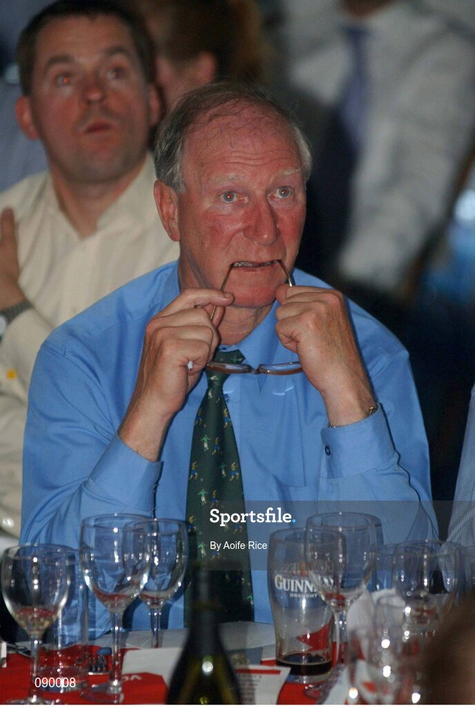 5 June 2002; Former Republic of Ireland Manager Jack Charlton watches the Republic of Ireland v Germany match in the FIFA World Cup Finals. RDS, Ballsbridge, Dublin. Picture credit Aoife Rice / SPORTSFILE