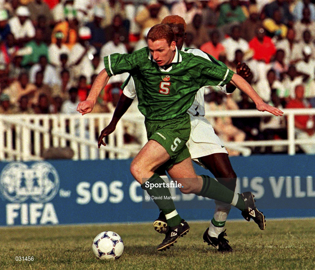 14 April 1999; Gary Doherty of Republic of Ireland during the 1999 FIFA World Youth Championship Round of 16 match between Nigeria and Republic of Ireland at the Sani Abacha Stadium in Kano, Nigeria. Photo by David Maher/Sportsfile