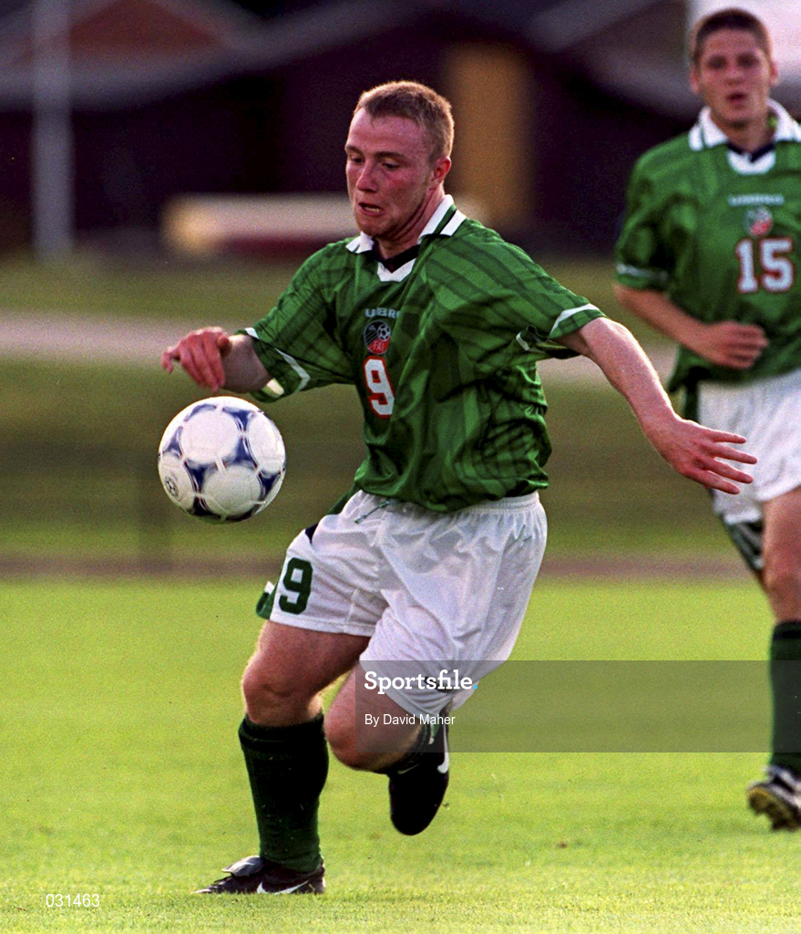 25 July 1999; Gerard Crossley of Republic of Ireland during the 1999 UEFA European U18 Championship Finals Third Place Match between Greece and Republic of Ireland at the Folkungavallen Stadium in Linköping, Sweden. Photo by David Maher/Sportsfile