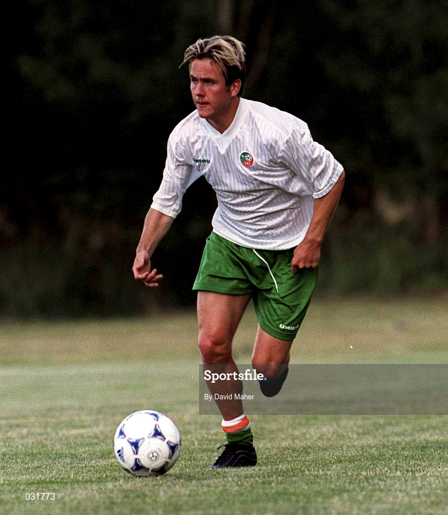 25 July 1999; Padraig Drew during a Republic of Ireland training session at Karlbergsplan in Linkoping, Sweden. Photo by David Maher/Sportsfile