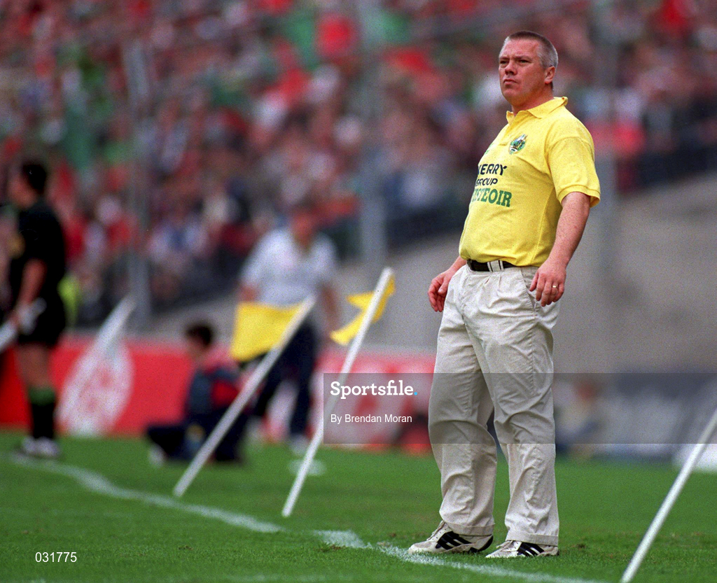 28 September 1997; Kerry manager Páidí Ó Sé during the Bank of Ireland All-Ireland Senior Football Championship Final match between Kerry and Mayo at Croke Park in Dublin. Photo by Brendan Moran/Sportsfile