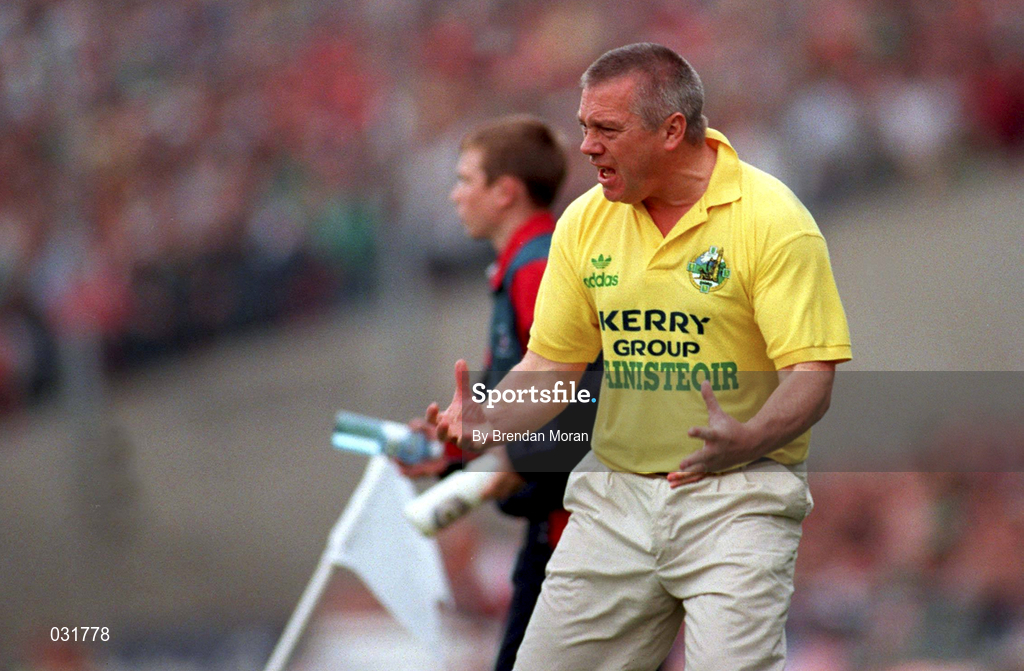 28 September 1997; Kerry manager Páidí Ó Sé during the Bank of Ireland All-Ireland Senior Football Championship Final match between Kerry and Mayo at Croke Park in Dublin. Photo by Brendan Moran/Sportsfile