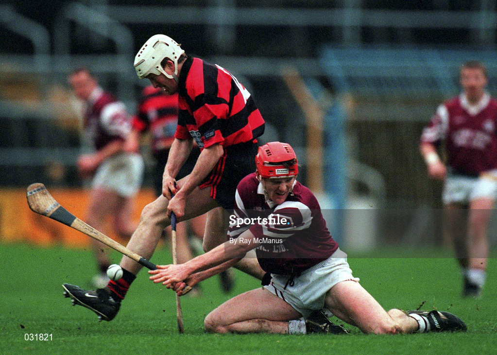28 November 1999; Joe Considine of St. Joseph's Doora-Barefield in action against Paul Power of Ballygunner during the AIB Munster Senior Club Hurling Championship Final match between Ballygunner and St. Joseph's Doora-Barefield at Semple Stadium in Thurles, Tipperary. Photo by Ray McManus/Sportsfile