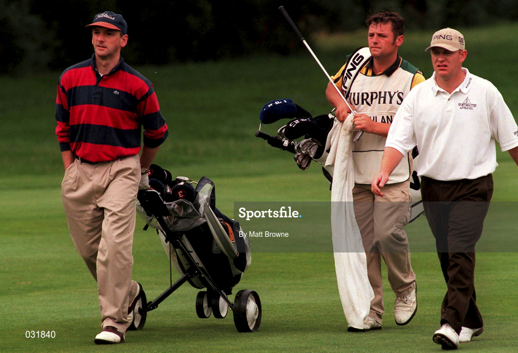 30 June 1999; Mark Jones, left, and Richard Coughlan during the Murphy's Irish Open Pro-Am at Druid's Glen in Wicklow. Photo by Matt Browne/Sportsfile