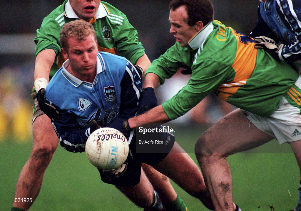 28 November 1999; Shane Ryan of Dublin in action against John Crowley of Kerry during the Church & General National Football League match between Dublin and Kerry at Parnell Park in Dublin. Photo by Aoife Rice/Sportsfile