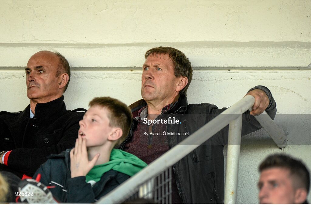 19 October 2014; Jack O'Connor, Kerry minor football manager, watches his sons Cian and Éanna playing for Moorefield. Kildare County Senior Football Championship Final, Sarsfields v Moorefield, St Conleth's Park, Newbridge, Co. Kildare. Picture credit: Piaras Ó Mídheach / SPORTSFILE