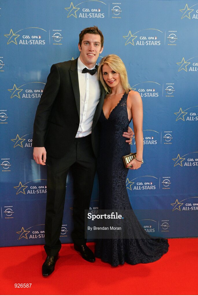24 October 2014; Kerry footballer David Moran and Sinead Keane at the GAA GPA All-Star Awards 2014, sponsored by Opel, in the Convention Centre, Dublin. Picture credit: Brendan Moran / SPORTSFILE