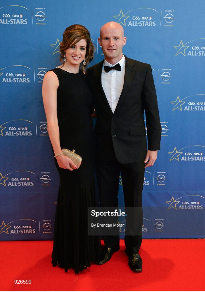 24 October 2014; Limerick hurler James Ryan and Amy Hickey at the GAA GPA All-Star Awards 2014, sponsored by Opel, in the Convention Centre, Dublin. Picture credit: Brendan Moran / SPORTSFILE