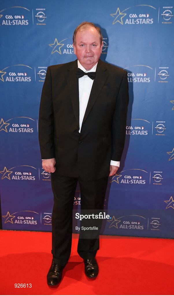 24 October 2014; Uachtarán Chumann Lúthchleas Liam Ó Néill at the GAA GPA All-Star Awards 2014, sponsored by Opel, in the Convention Centre, Dublin. Photo by Sportsfile