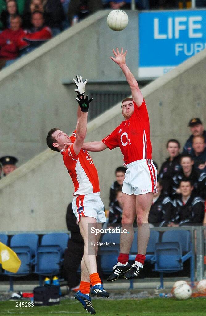 22 April 2007; Fintan Gould, Cork, in action against James Lavery, Armagh. Cadbury All-Ireland U21 Football Championship Semi-Final, Cork v Armagh, O'Moore Park, Portlaoise, Co. Laois. Photo by Sportsfile