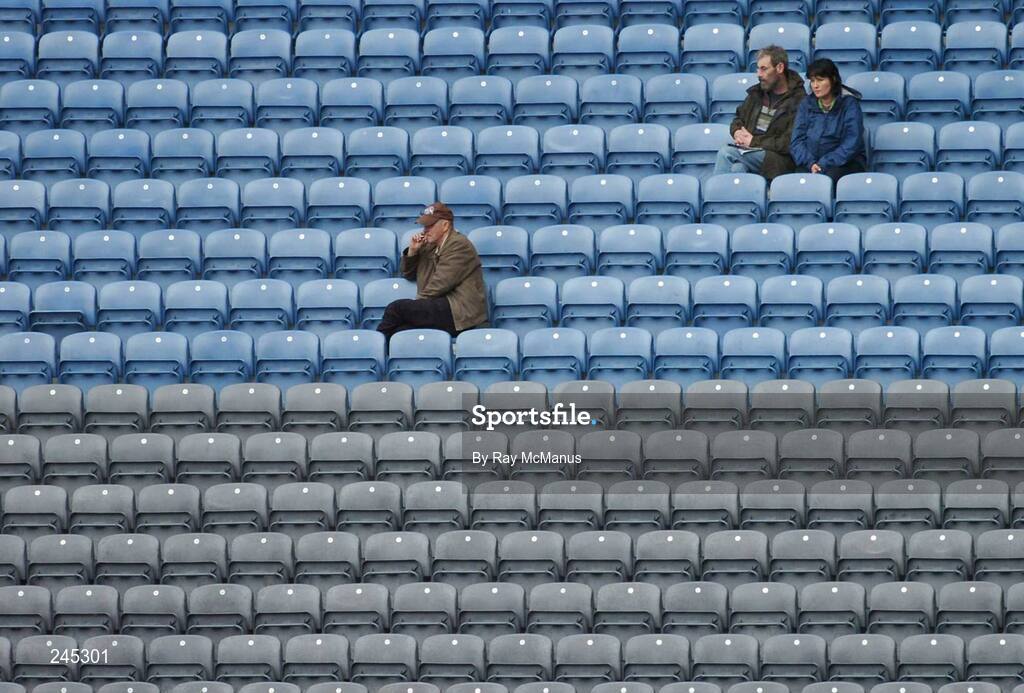 22 April 2007; Three of the 29,433 attendance watch the game. Allianz National Football League, Division 1, Final, Mayo v Donegal, Croke Park, Co. Dublin. Picture credit: Ray McManus / SPORTSFILE