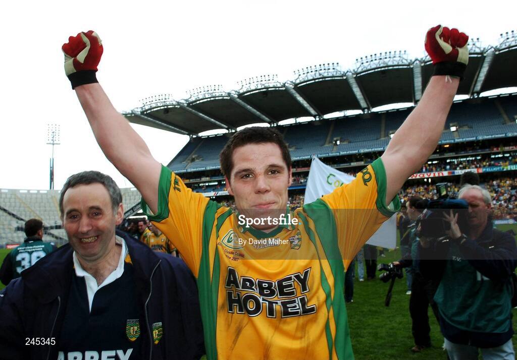 22 April 2007; Kevin Cassidy, Donegal, celebrate at the end of the game. Allianz National Football League, Division 1 Final, Mayo v Donegal, Croke Park, Dublin. Picture credit: David Maher / SPORTSFILE