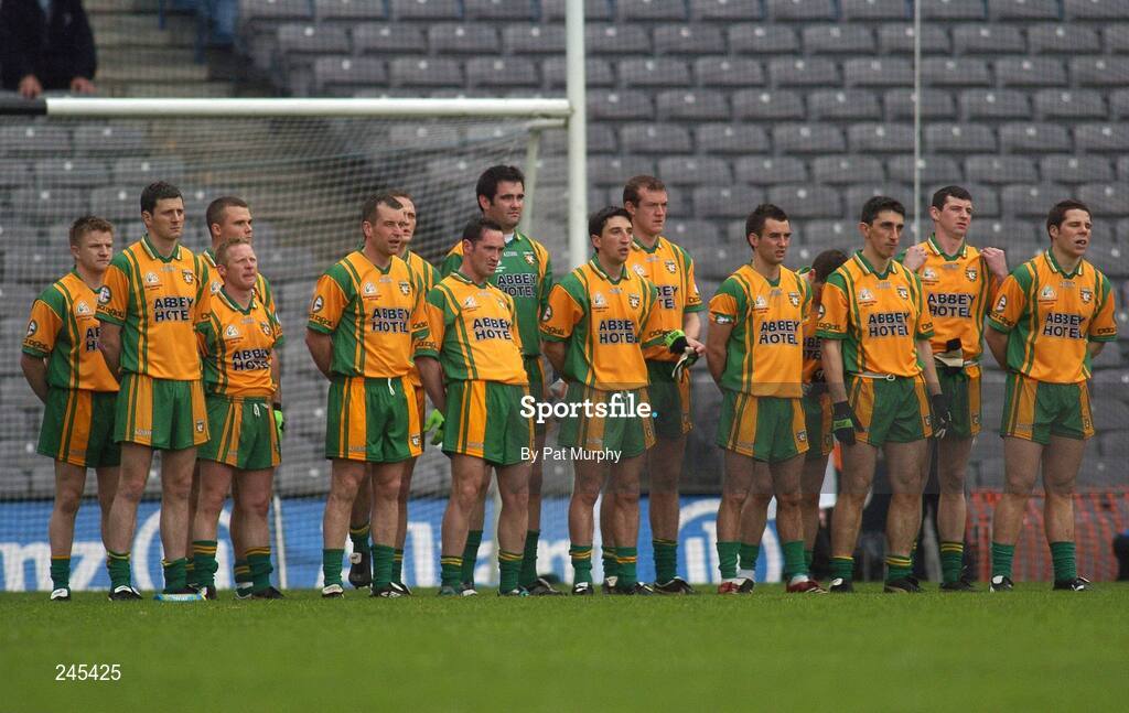 22 April 2007; The Donegal team stand for the National Anthem. Allianz National Football League, Division 1 Final, Mayo v Donegal, Croke Park, Dublin. Picture credit: Pat Murphy / SPORTSFILE
