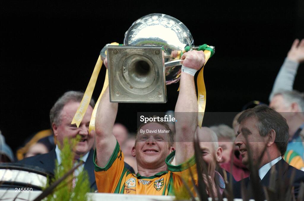 22 April 2007; Brian Roper, Donegal, celebrates at the end of the game. Allianz National Football League, Division 1 Final, Mayo v Donegal, Croke Park, Dublin. Picture credit: David Maher / SPORTSFILE
