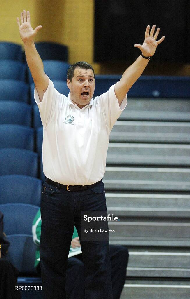 9 May 2007; St. Brendan's College coach Niall "Botty" O'Callaghan. Schools Basketball Second Year Finals, A Boys Final, St. Joseph's College, Galway v St. Brendan's College, Killarney, National Basketball Arena, Tallaght, Dublin. Picture credit: Brian Lawless / SPORTSFILE  *** Local Caption *** *** no team names available ***