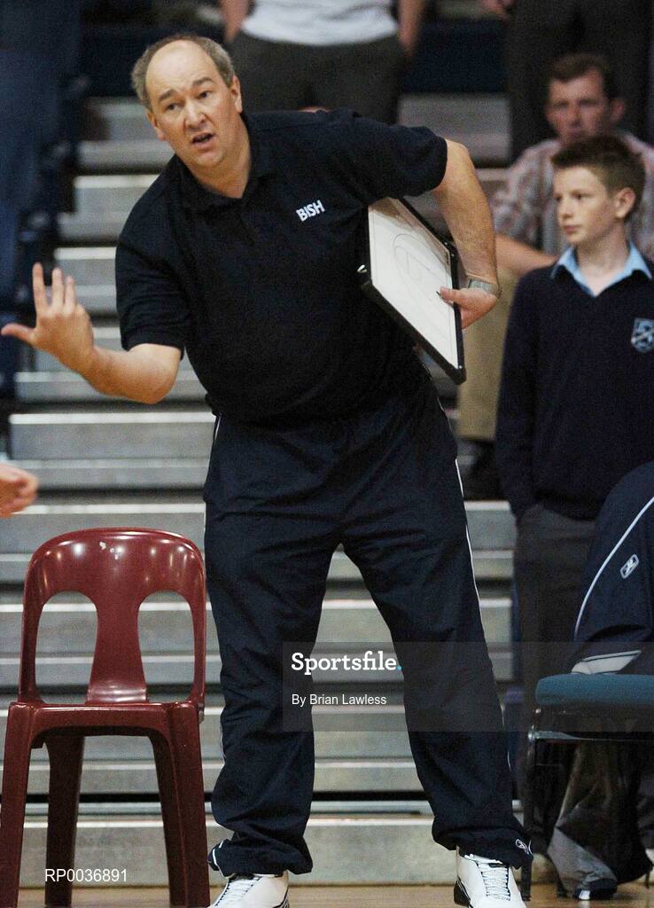 9 May 2007; St. Joseph's College coach Tom O'Malley. Schools Basketball Second Year Finals, A Boys Final, St. Joseph's College, Galway v St. Brendan's College, Killarney, National Basketball Arena, Tallaght, Dublin. Picture credit: Brian Lawless / SPORTSFILE
