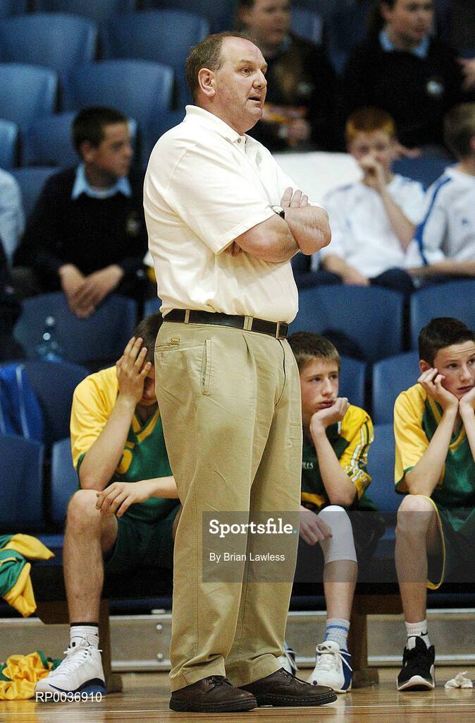 9 May 2007; St. Patrick's Castleisland coach Dennis Porter. Schools Basketball Second Year Finals, B Boys Final, St. Mary's, Galway v St. Patrick's Castleisland, Kerry, National Basketball Arena, Tallaght, Dublin. Picture credit: Brian Lawless / SPORTSFILE
