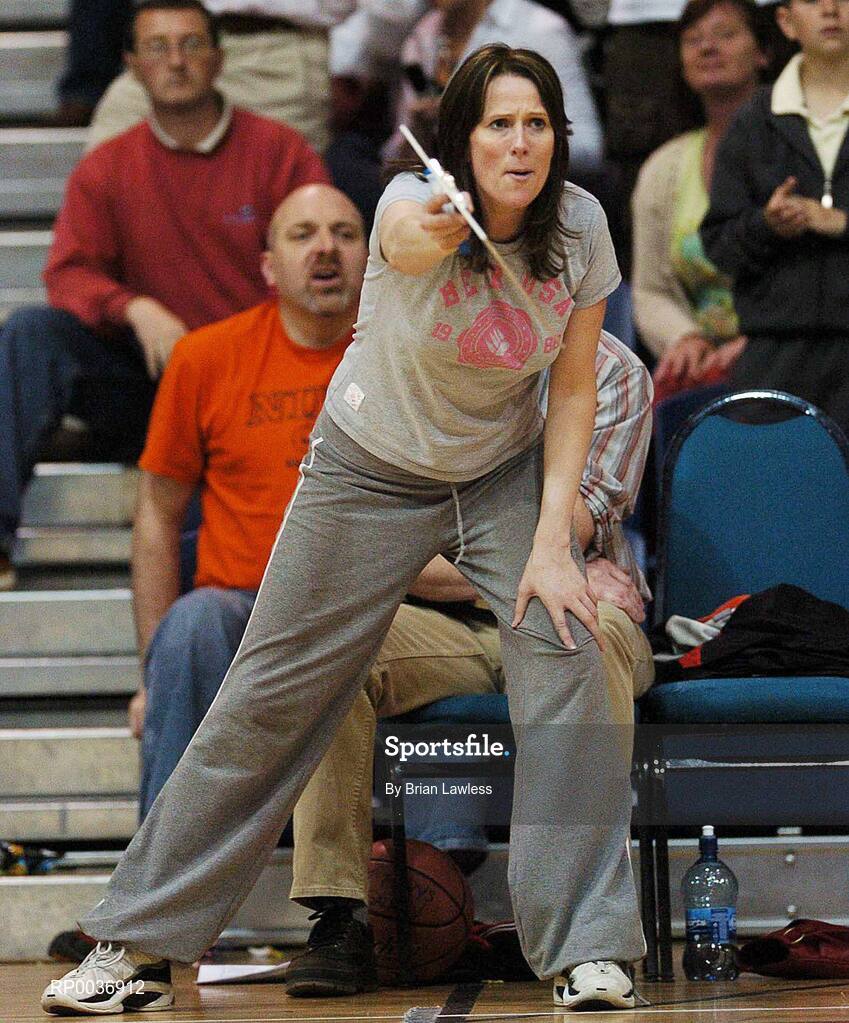 9 May 2007; St. Mary's coach Fiona McCallion. Schools Basketball Second Year Finals, B Boys Final, St. Mary's, Galway v St. Patrick's Castleisland, Kerry, National Basketball Arena, Tallaght, Dublin. Picture credit: Brian Lawless / SPORTSFILE