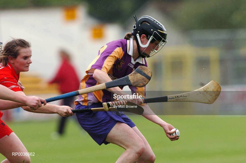 6 May 2007; Caroline Murphy, Wexford, in action against Briege Corkery, Cork. Camogie National League Division 1A Final, Cork v Wexford, Nowlan Park, Co. Kilkenny. Picture credit: Matt Browne / SPORTSFILE